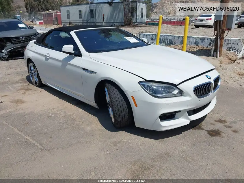 2015 BMW 640I VIN: WBALW7C5XFD596020 Lot: 45108707