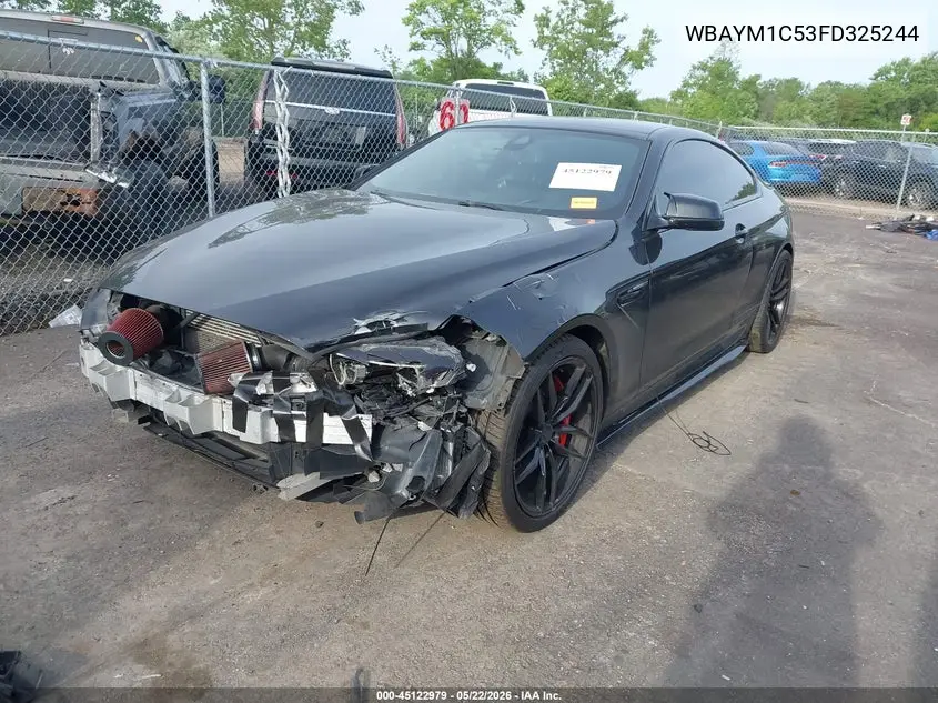 2015 BMW 650I xDrive VIN: WBAYM1C53FD325244 Lot: 45122979