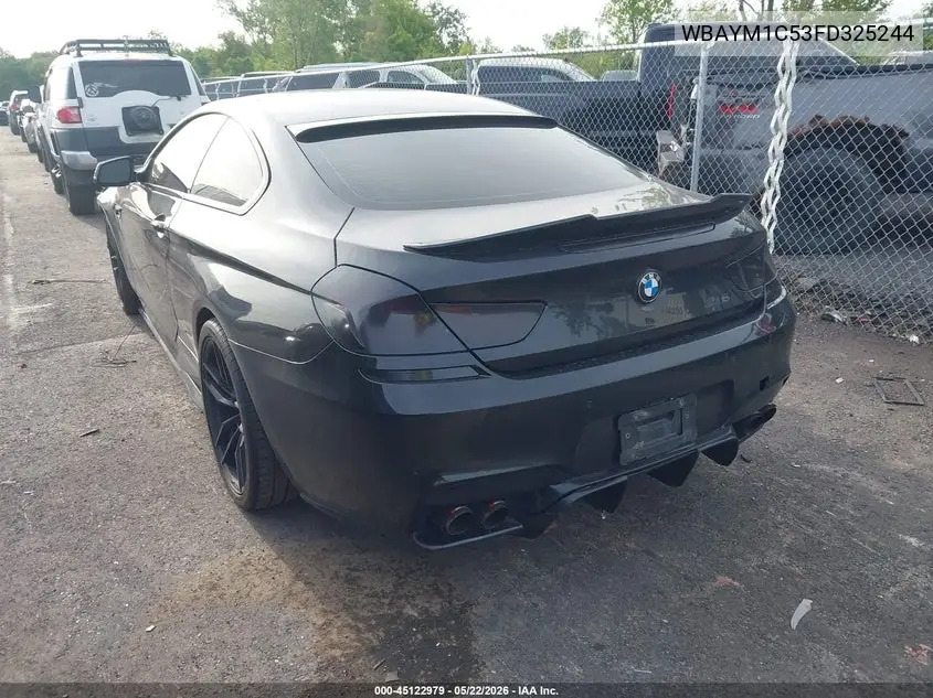 2015 BMW 650I xDrive VIN: WBAYM1C53FD325244 Lot: 45122979