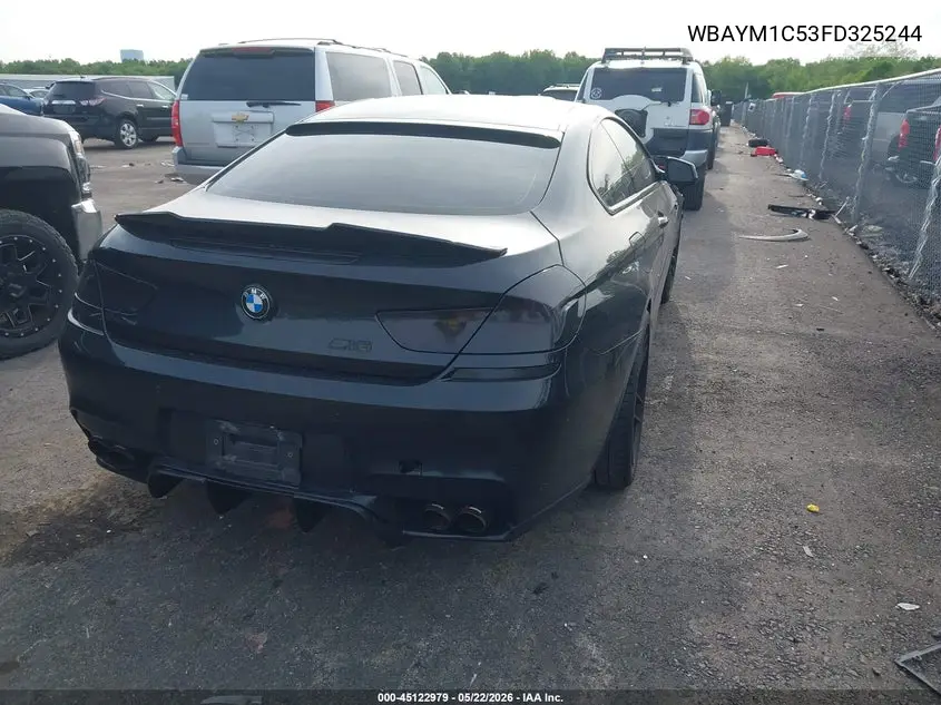 2015 BMW 650I xDrive VIN: WBAYM1C53FD325244 Lot: 45122979