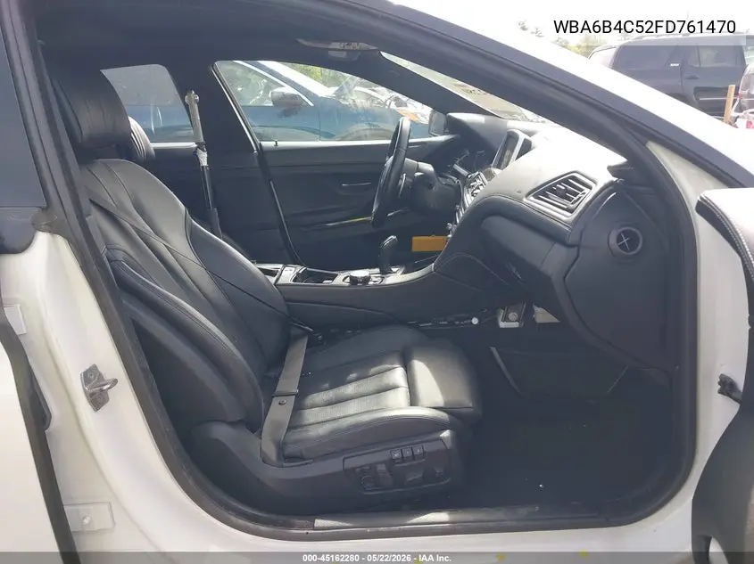 2015 BMW 650I Gran Coupe xDrive VIN: WBA6B4C52FD761470 Lot: 45162280