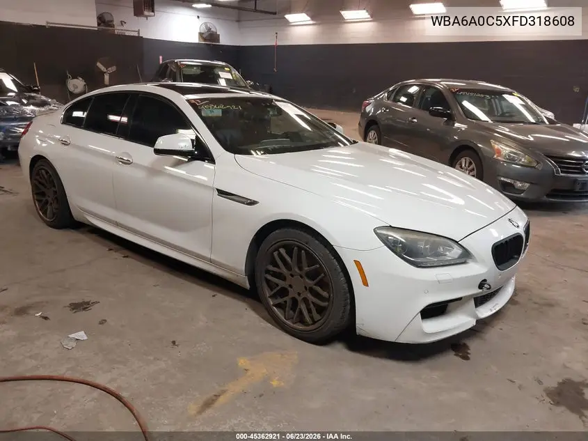 2015 BMW 640I Gran Coupe VIN: WBA6A0C5XFD318608 Lot: 45362921