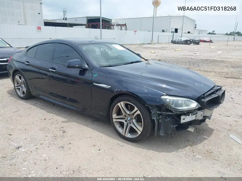 2015 BMW 640I Gran Coupe VIN: WBA6A0C51FD318268 Lot: 45425691