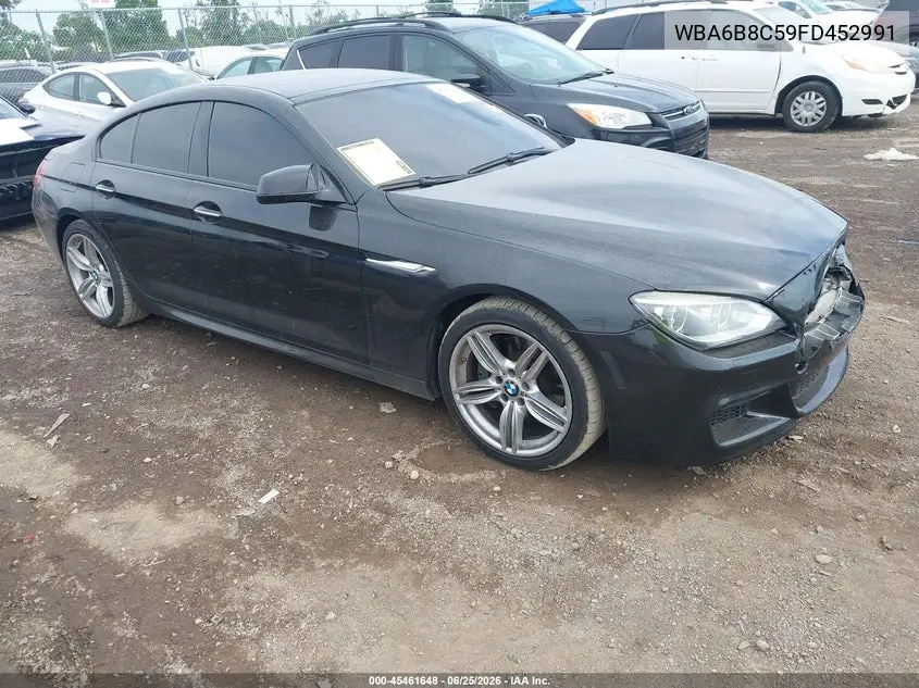 2015 BMW 640I Gran Coupe xDrive VIN: WBA6B8C59FD452991 Lot: 45461648