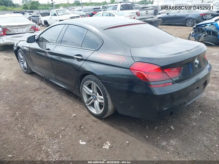 2015 BMW 640I Gran Coupe xDrive VIN: WBA6B8C59FD452991 Lot: 45461648