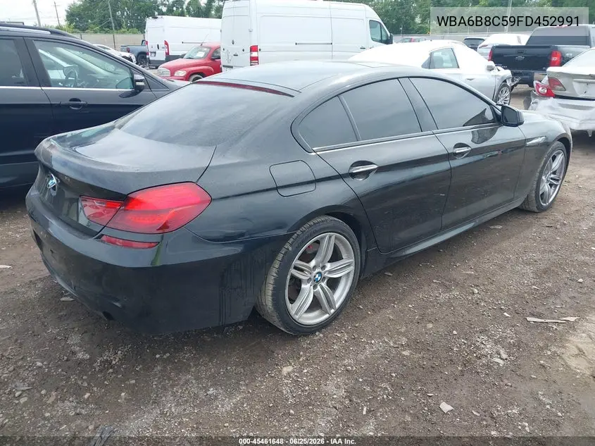 2015 BMW 640I Gran Coupe xDrive VIN: WBA6B8C59FD452991 Lot: 45461648