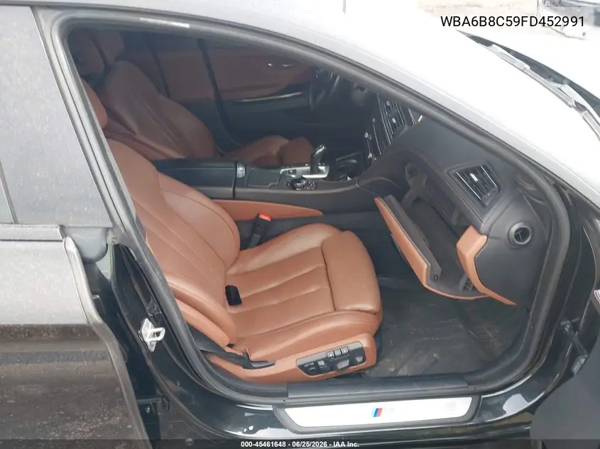 2015 BMW 640I Gran Coupe xDrive VIN: WBA6B8C59FD452991 Lot: 45461648