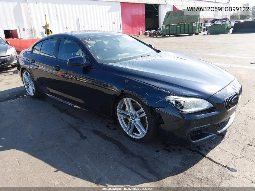 2015 BMW 650I Gran Coupe VIN: WBA6B2C59FGB99122 Lot: 45568934
