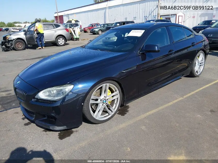 2015 BMW 650I Gran Coupe VIN: WBA6B2C59FGB99122 Lot: 45568934