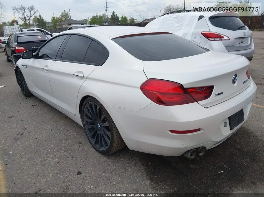 2016 BMW 650I Gran Coupe xDrive VIN: WBA6D6C59GGF94775 Lot: 44786000