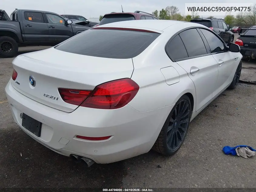 2016 BMW 650I Gran Coupe xDrive VIN: WBA6D6C59GGF94775 Lot: 44786000