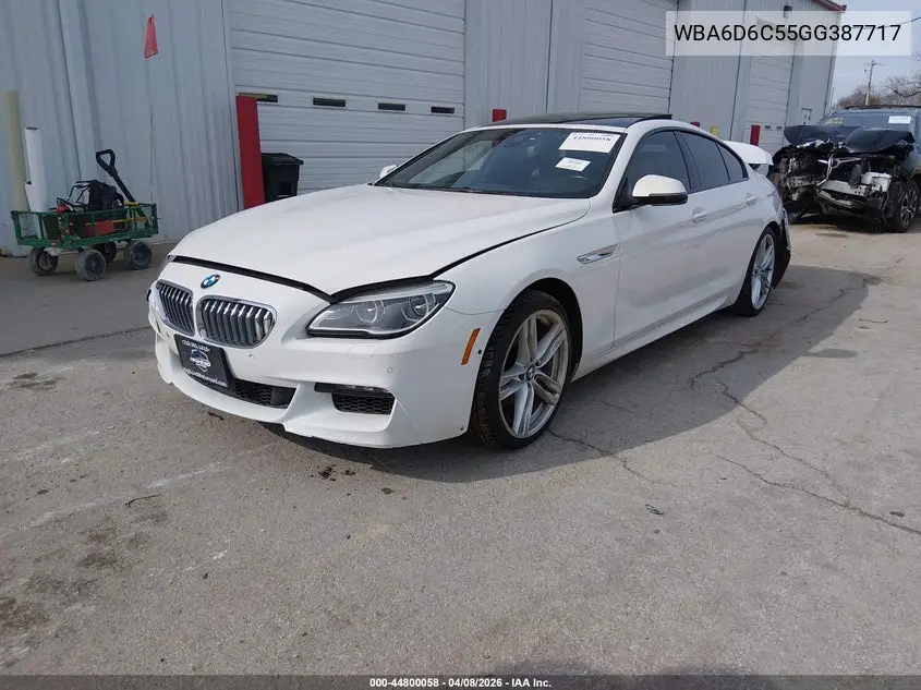 2016 BMW 650I Gran Coupe xDrive VIN: WBA6D6C55GG387717 Lot: 44800058