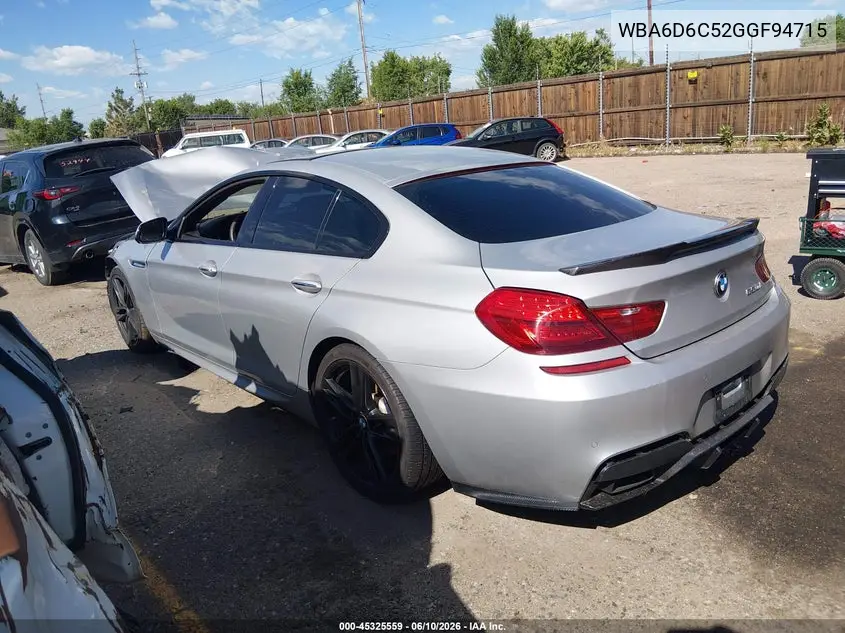 2016 BMW 650I Gran Coupe xDrive VIN: WBA6D6C52GGF94715 Lot: 45325559
