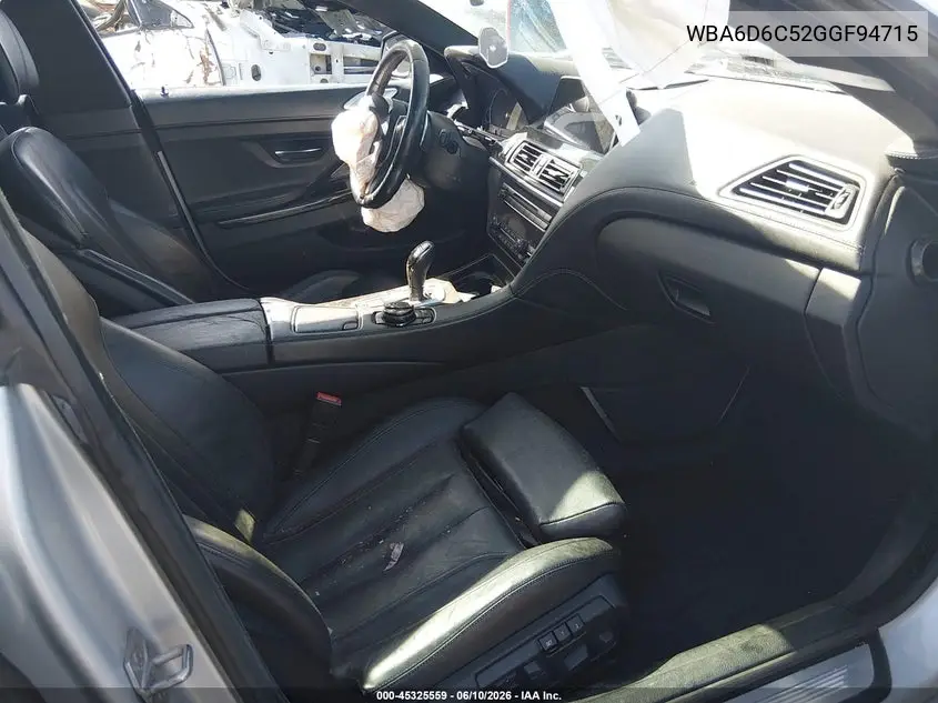 2016 BMW 650I Gran Coupe xDrive VIN: WBA6D6C52GGF94715 Lot: 45325559