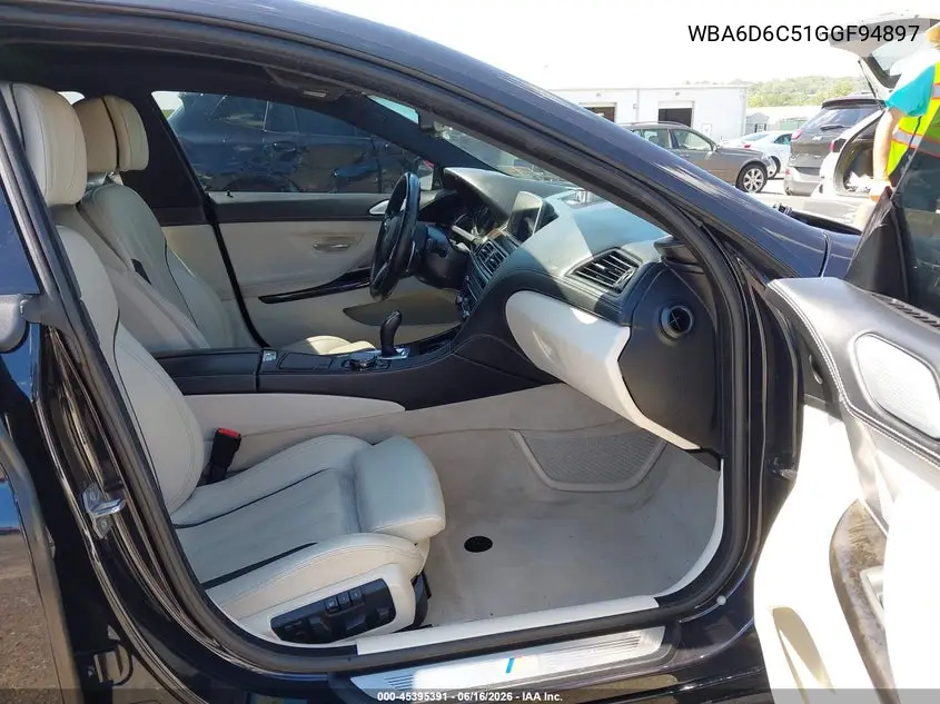 2016 BMW 650I Gran Coupe xDrive VIN: WBA6D6C51GGF94897 Lot: 45395391