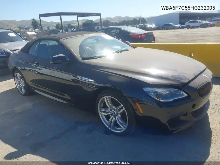 2017 BMW 650I xDrive VIN: WBA6F7C55HG232005 Lot: 45001451