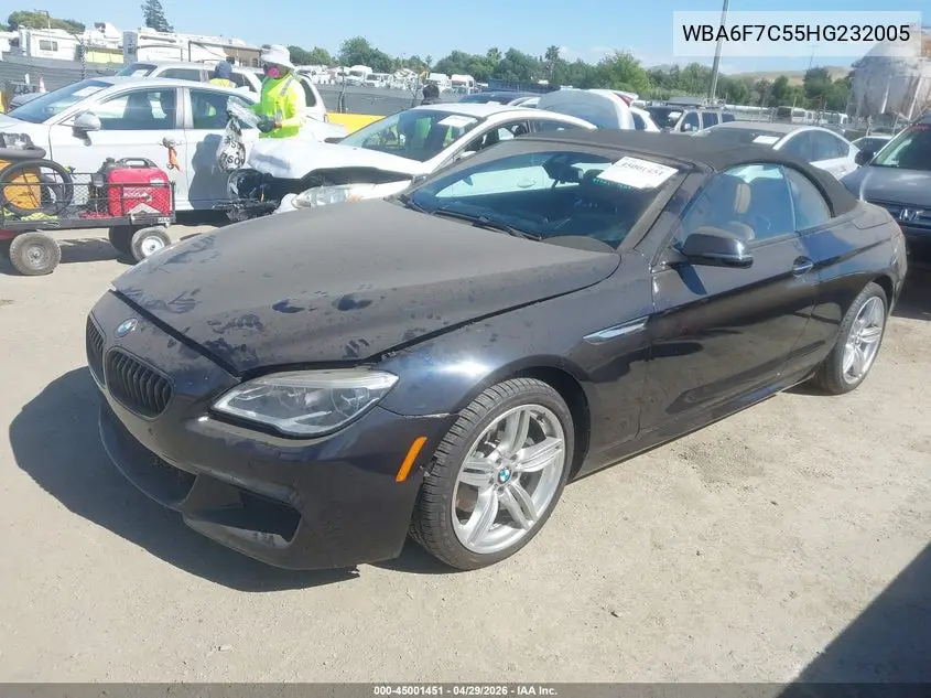 2017 BMW 650I xDrive VIN: WBA6F7C55HG232005 Lot: 45001451