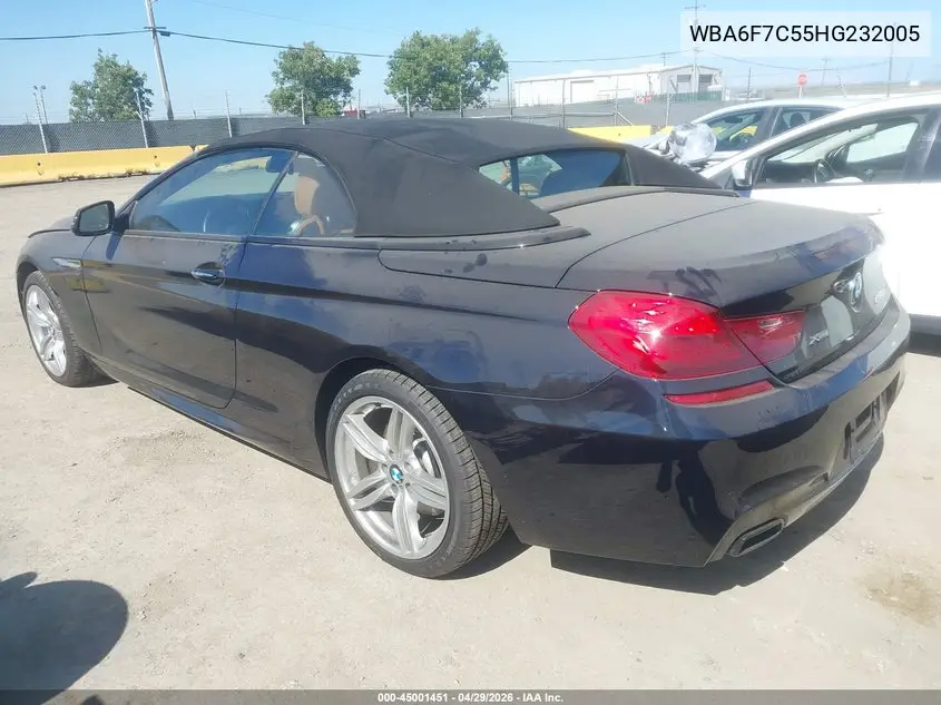 2017 BMW 650I xDrive VIN: WBA6F7C55HG232005 Lot: 45001451