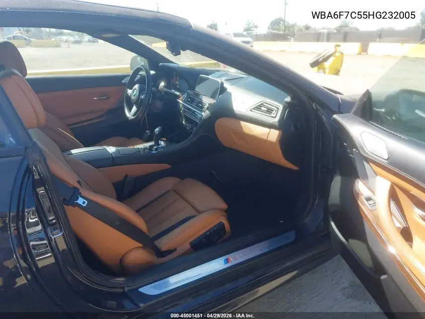 2017 BMW 650I xDrive VIN: WBA6F7C55HG232005 Lot: 45001451