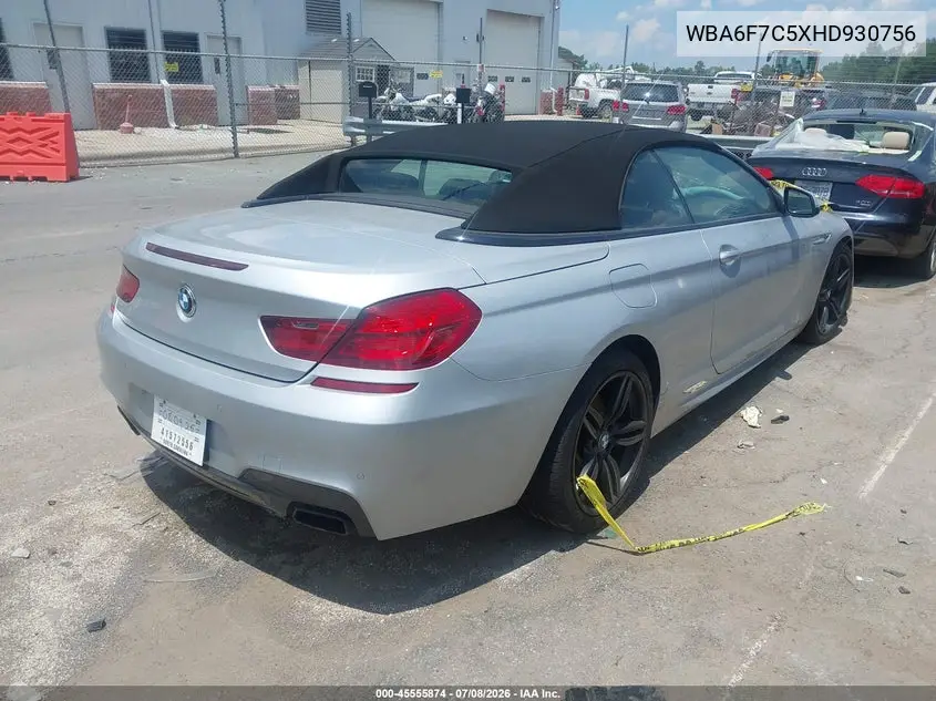2017 BMW 650I xDrive VIN: WBA6F7C5XHD930756 Lot: 45555874