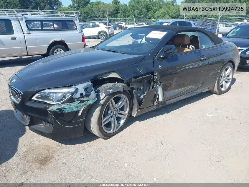 2017 BMW 640I xDrive VIN: WBA6F3C5XHD994725 Lot: 45613088