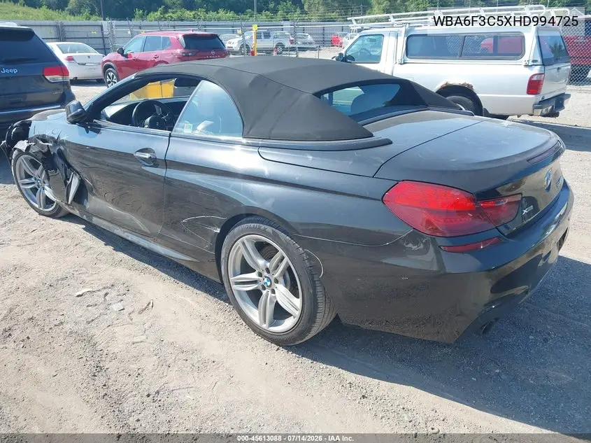 2017 BMW 640I xDrive VIN: WBA6F3C5XHD994725 Lot: 45613088