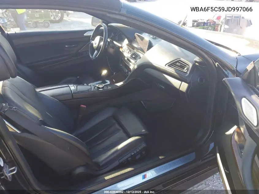 2018 BMW 650I VIN: WBA6F5C59JD997066 Lot: 43930392