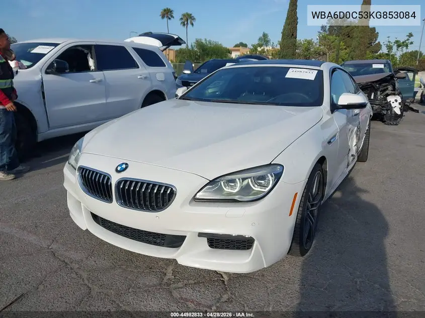 2019 BMW 640I Gran Coupe VIN: WBA6D0C53KG853084 Lot: 44982833