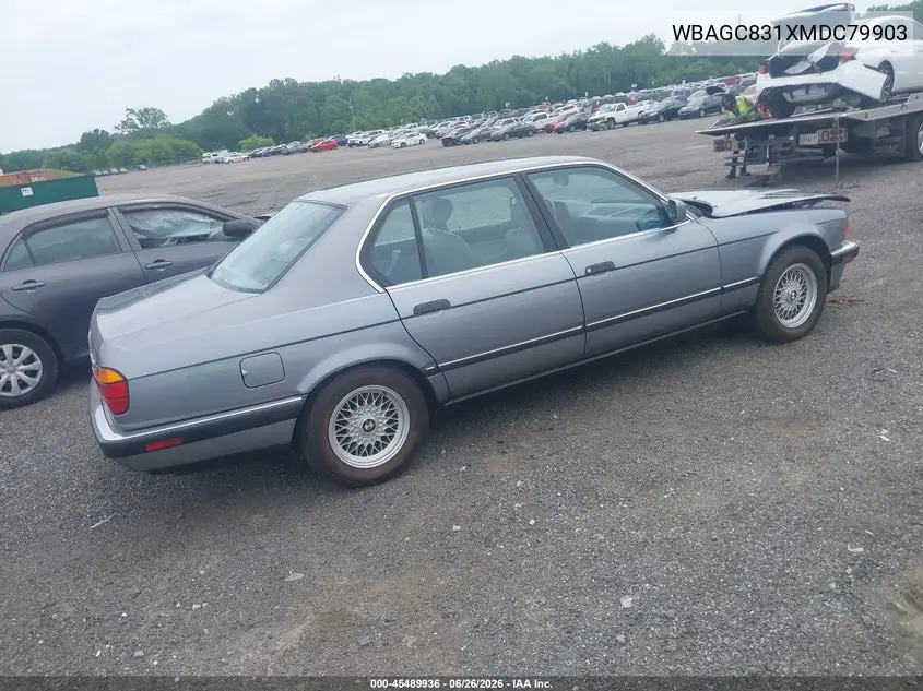 1991 BMW 750 Il Automatic VIN: WBAGC831XMDC79903 Lot: 45489936