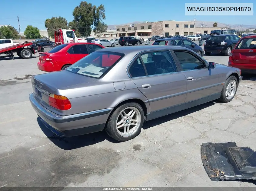 1999 BMW 740Il VIN: WBAGH8335XDP04870 Lot: 45612429