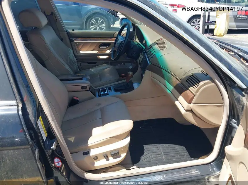 2000 BMW 740Il VIN: WBAGH8340YDP14197 Lot: 45360884
