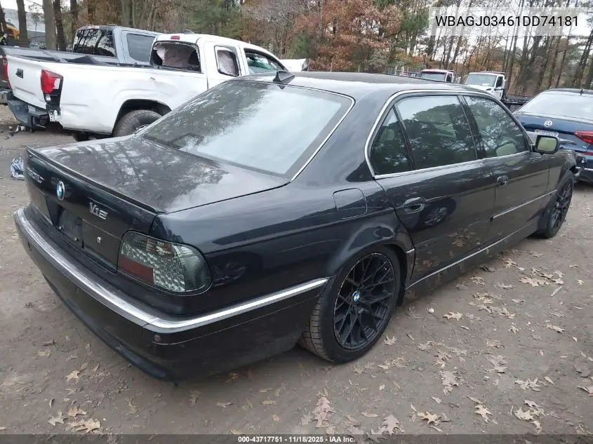 WBAGJ03461DD74181 2001 BMW 750Il