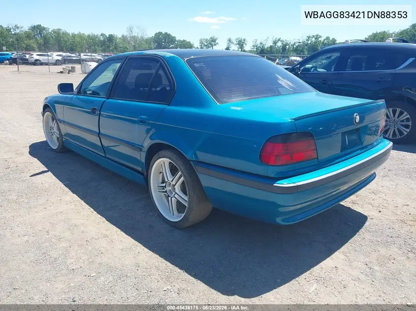 2001 BMW 740Ia VIN: WBAGG83421DN88353 Lot: 45436175