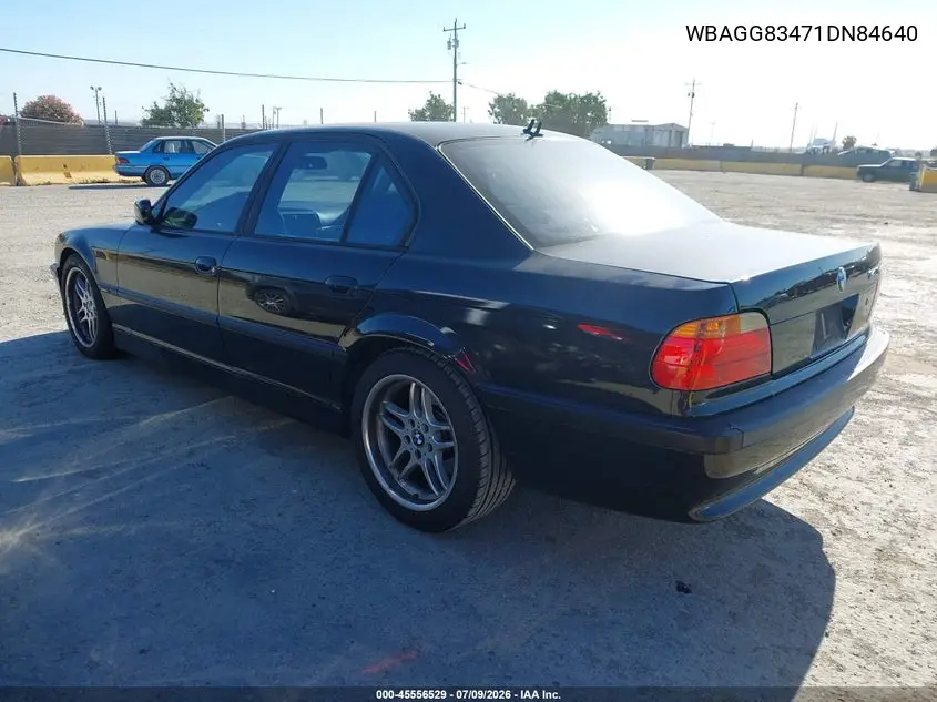 2001 BMW 740Ia VIN: WBAGG83471DN84640 Lot: 45556529