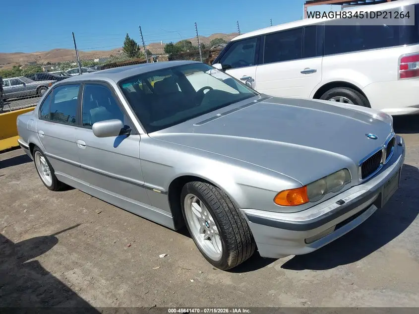 2001 BMW 740Il VIN: WBAGH83451DP21264 Lot: 45641470
