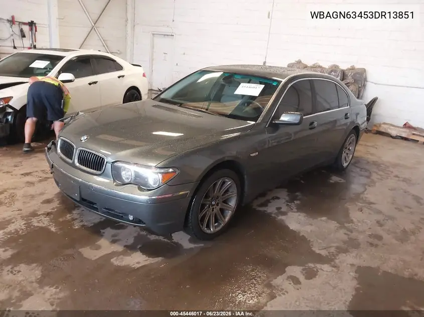 2003 BMW 7 Series 745Li VIN: WBAGN63453DR13851 Lot: 45446017