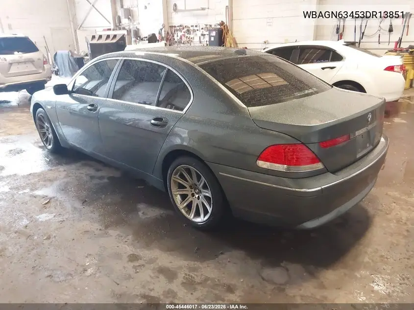 2003 BMW 7 Series 745Li VIN: WBAGN63453DR13851 Lot: 45446017