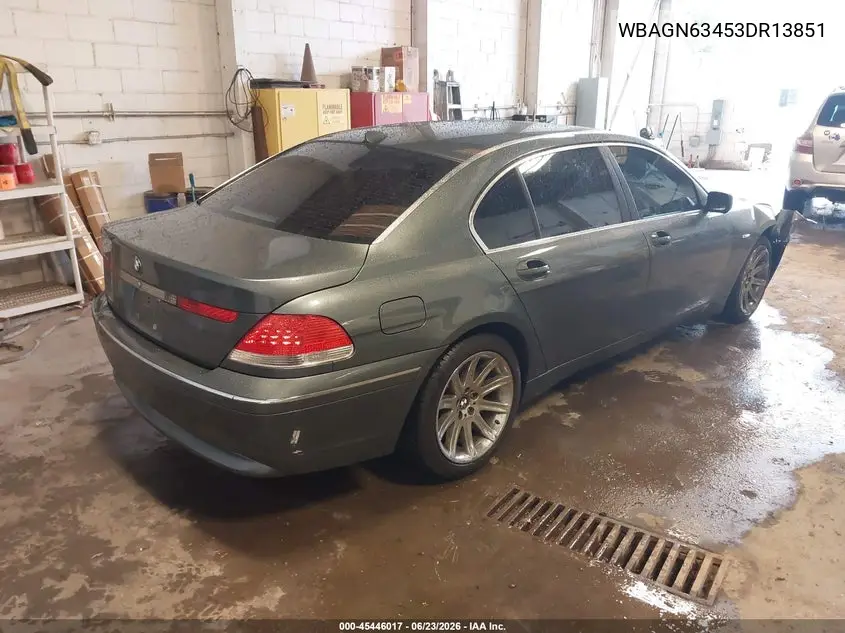 2003 BMW 7 Series 745Li VIN: WBAGN63453DR13851 Lot: 45446017