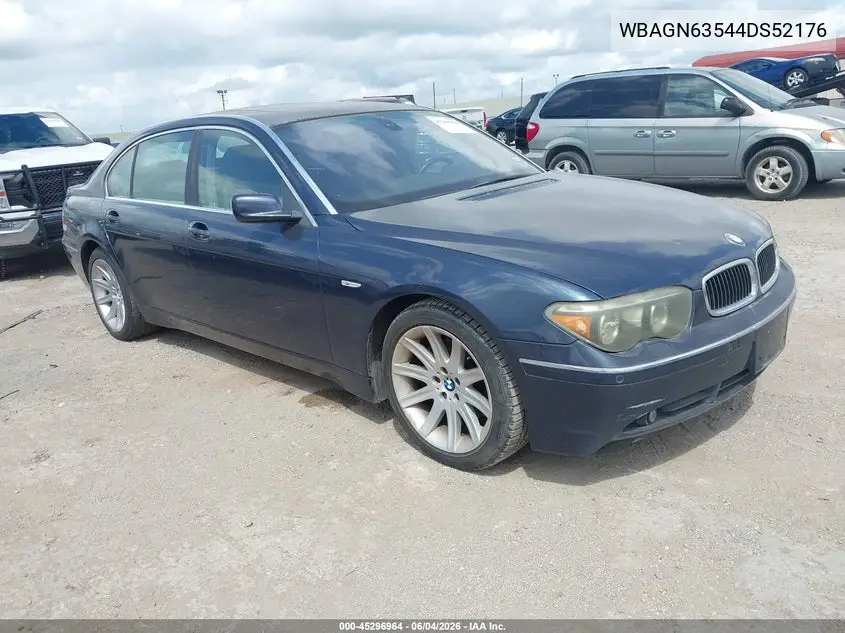 2004 BMW 745Li VIN: WBAGN63544DS52176 Lot: 45296964