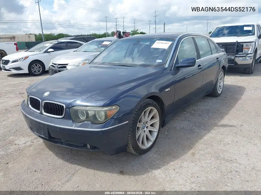 2004 BMW 745Li VIN: WBAGN63544DS52176 Lot: 45296964