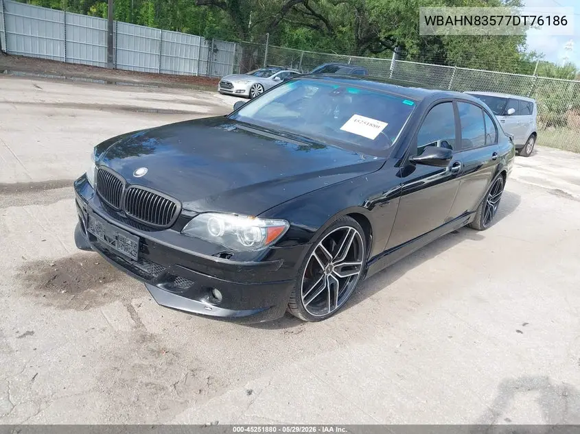 2007 BMW 750Li VIN: WBAHN83577DT76186 Lot: 45251880