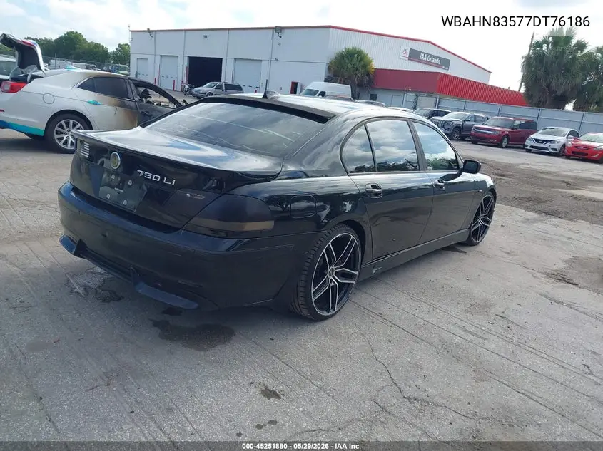 2007 BMW 750Li VIN: WBAHN83577DT76186 Lot: 45251880