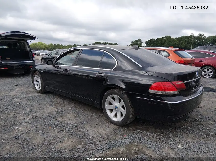 2008 BMW 750 Li VIN: WBAHN83598DT79110 Lot: 45436032