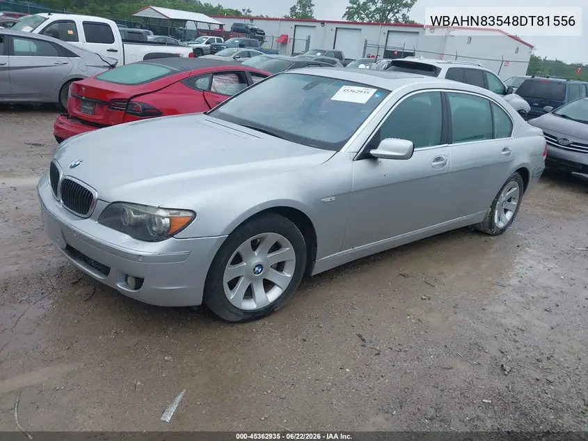 2008 BMW 750Li VIN: WBAHN83548DT81556 Lot: 45362935