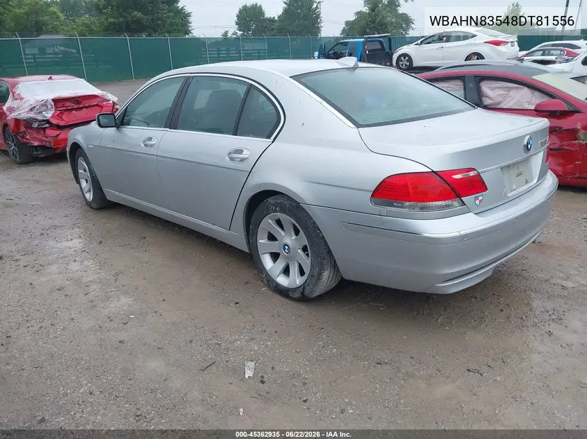 2008 BMW 750Li VIN: WBAHN83548DT81556 Lot: 45362935