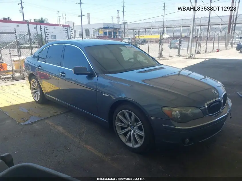 2008 BMW 750I VIN: WBAHL83538DT12928 Lot: 45444444