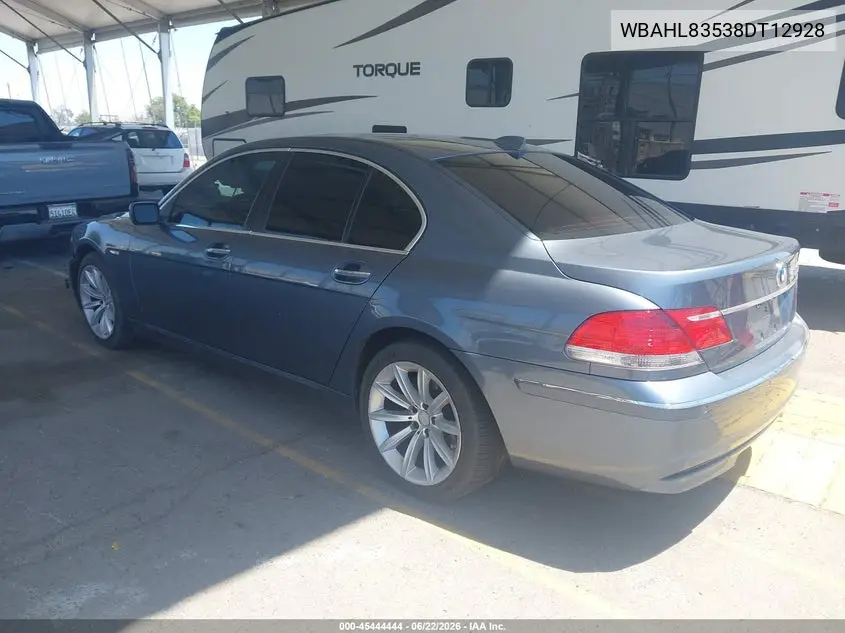 2008 BMW 750I VIN: WBAHL83538DT12928 Lot: 45444444