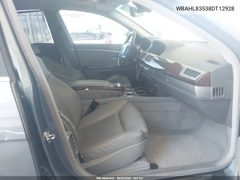 2008 BMW 750I VIN: WBAHL83538DT12928 Lot: 45444444