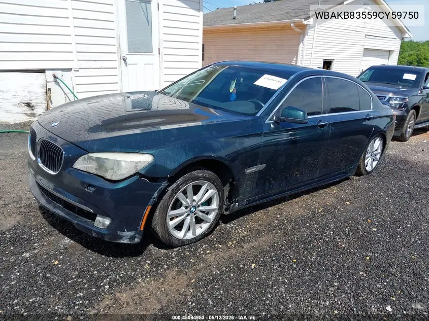 2009 BMW 750Li VIN: WBAKB83559CY59750 Lot: 45094983