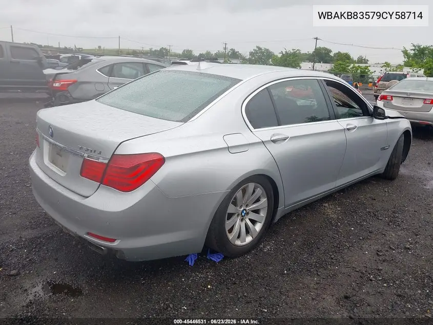 2009 BMW 750Li VIN: WBAKB83579CY58714 Lot: 45446531